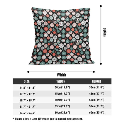 Colorful Ornaments Peach Velvet 4 Pcs Square Pillow Case Covers (5 sizes) - DeRose Seasonal