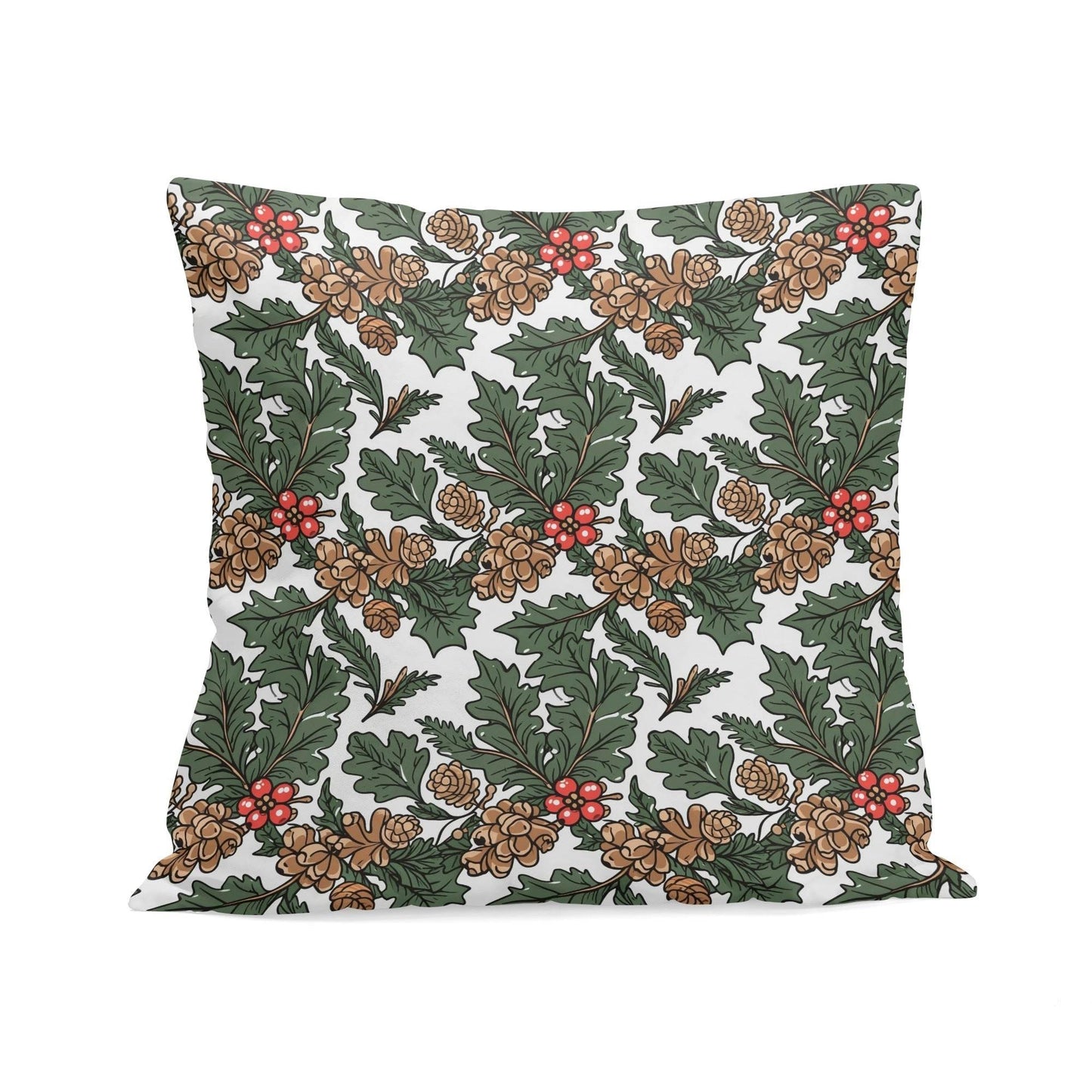 Holly Pine Peach Velvet 4 Pcs Square Pillow Case Covers (5 sizes) - DeRose Seasonal