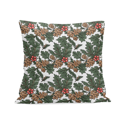 Holly Pine Peach Velvet 4 Pcs Square Pillow Case Covers (5 sizes) - DeRose Seasonal