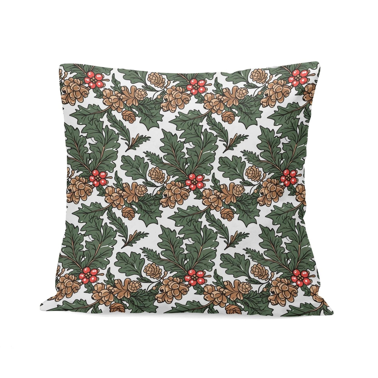Holly Pine Peach Velvet 4 Pcs Square Pillow Case Covers (5 sizes) - DeRose Seasonal
