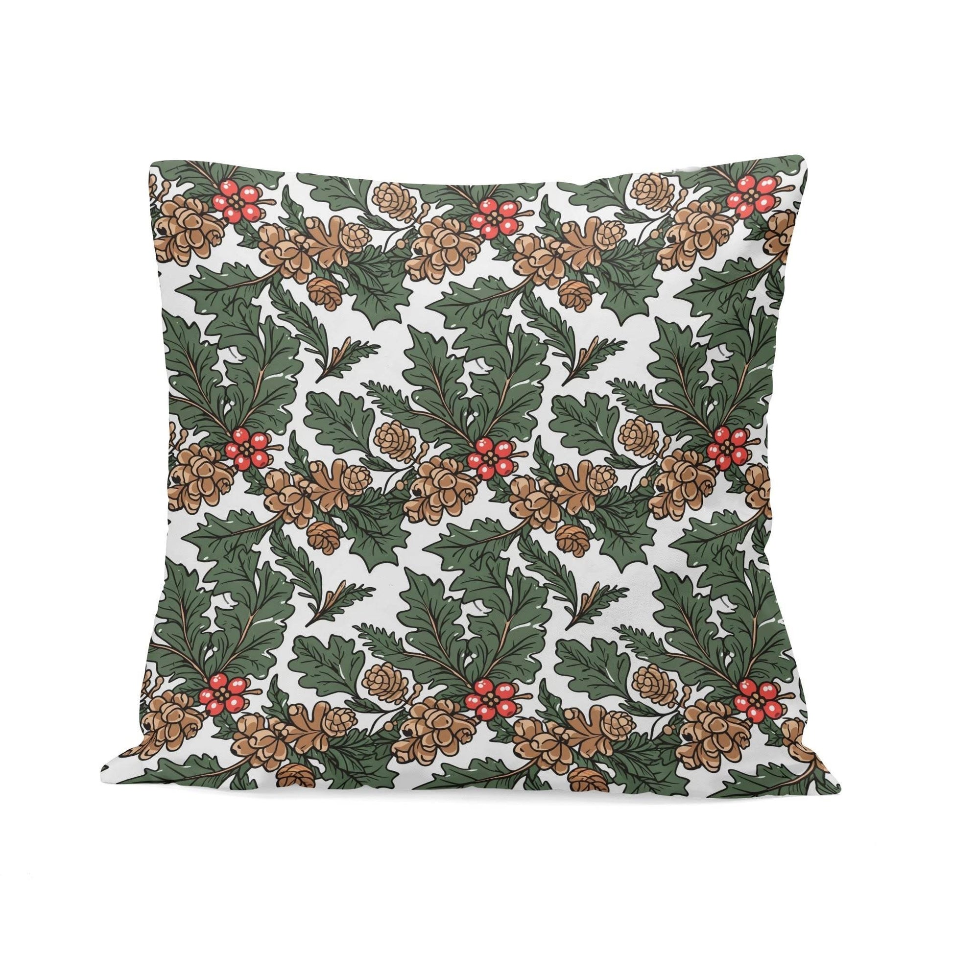 Holly Pine Peach Velvet 4 Pcs Square Pillow Case Covers (5 sizes) - DeRose Seasonal