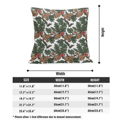 Holly Pine Peach Velvet 4 Pcs Square Pillow Case Covers (5 sizes) - DeRose Seasonal