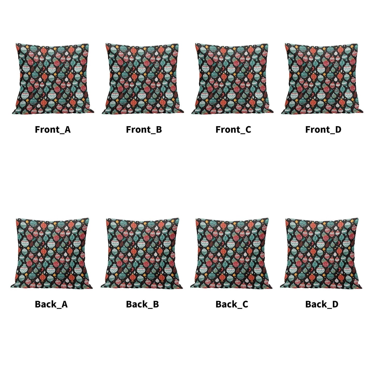 Big Ornaments Peach Velvet 4 Pcs Square Pillow Case Covers (5 sizes) - DeRose Seasonal