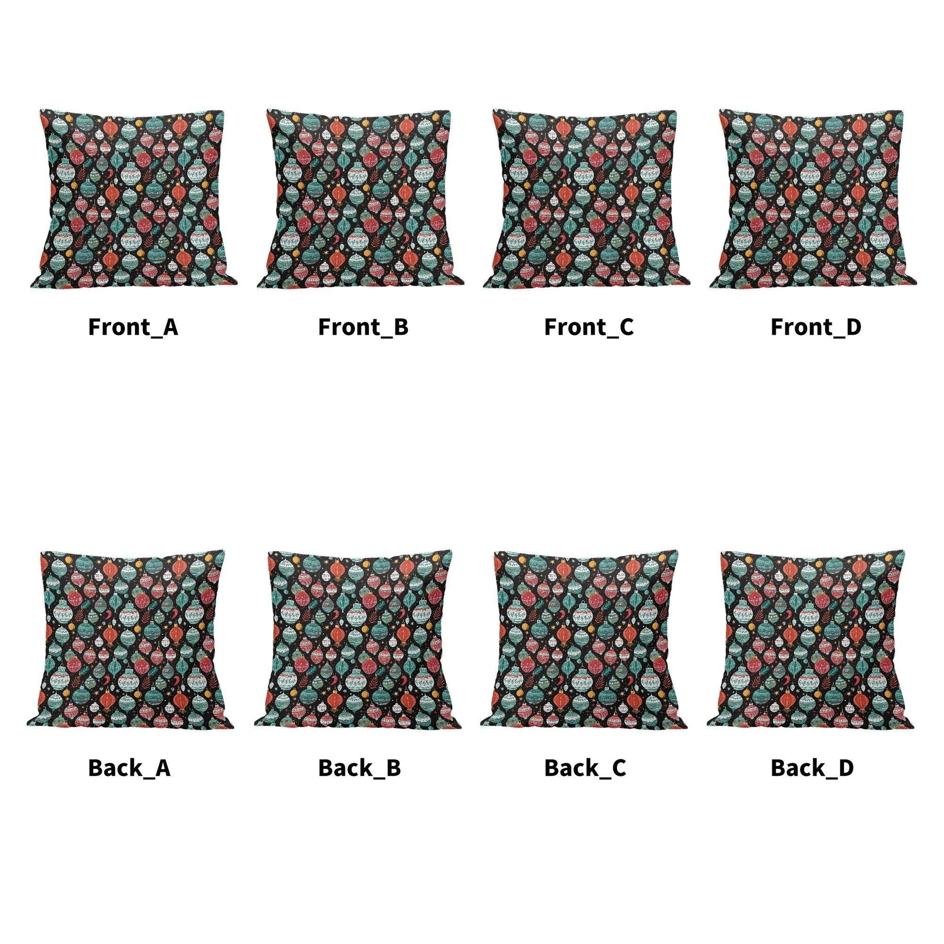 Big Ornaments Peach Velvet 4 Pcs Square Pillow Case Covers (5 sizes) - DeRose Seasonal