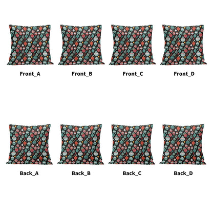 Big Ornaments Peach Velvet 4 Pcs Square Pillow Case Covers (5 sizes) - DeRose Seasonal