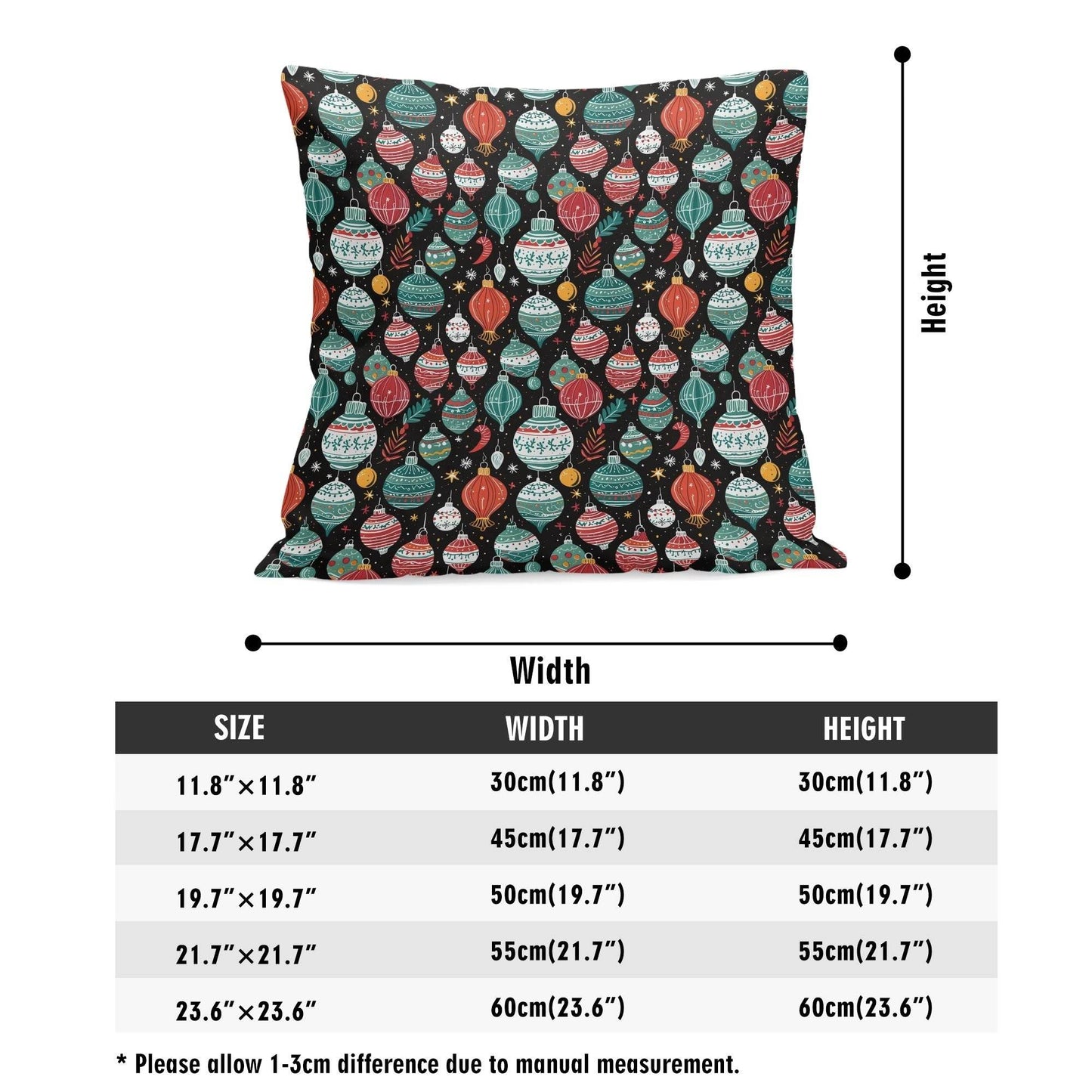 Big Ornaments Peach Velvet 4 Pcs Square Pillow Case Covers (5 sizes) - DeRose Seasonal