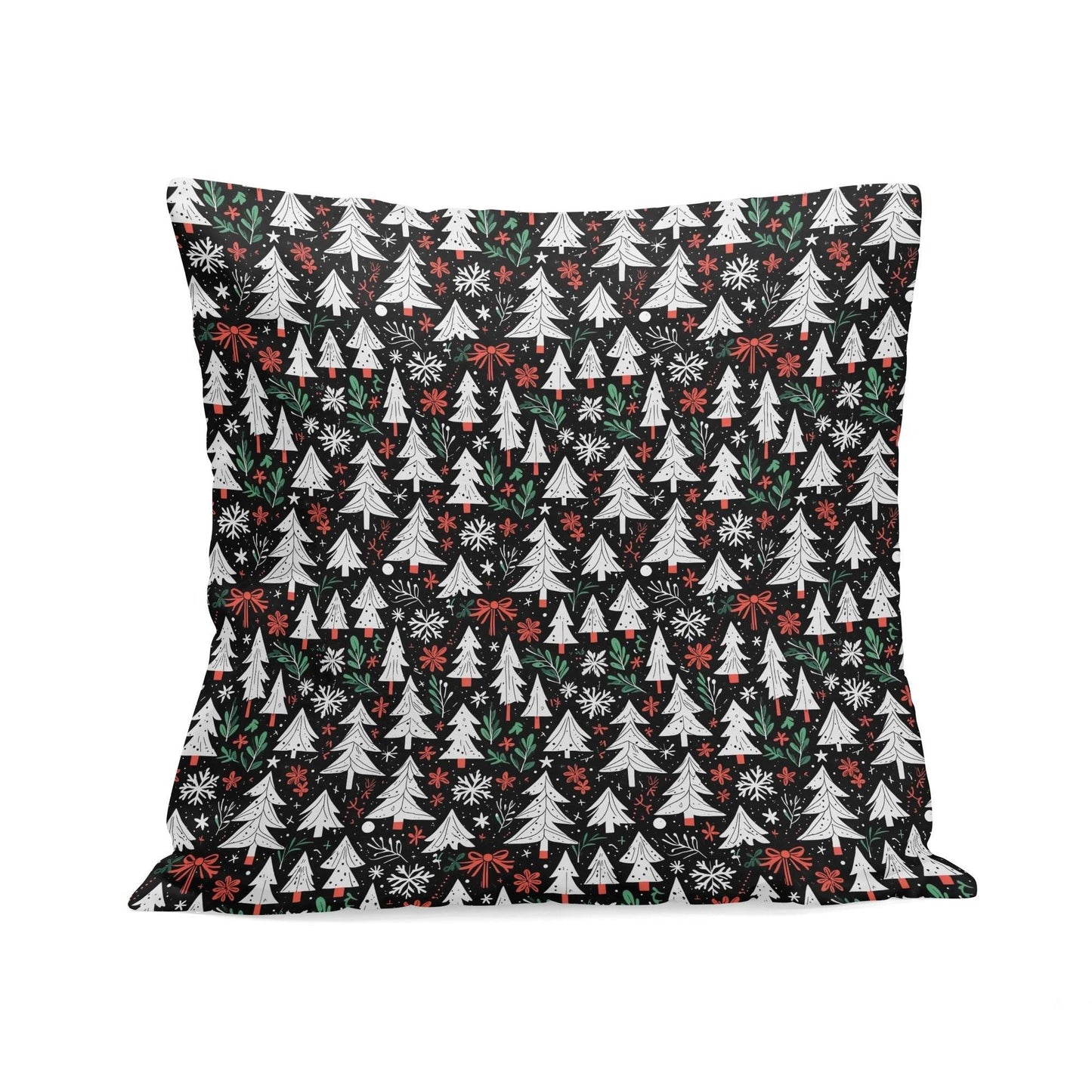 Christmas Trees Peach Velvet 4 Pcs Square Pillow Case Covers (5 sizes) - DeRose Seasonal