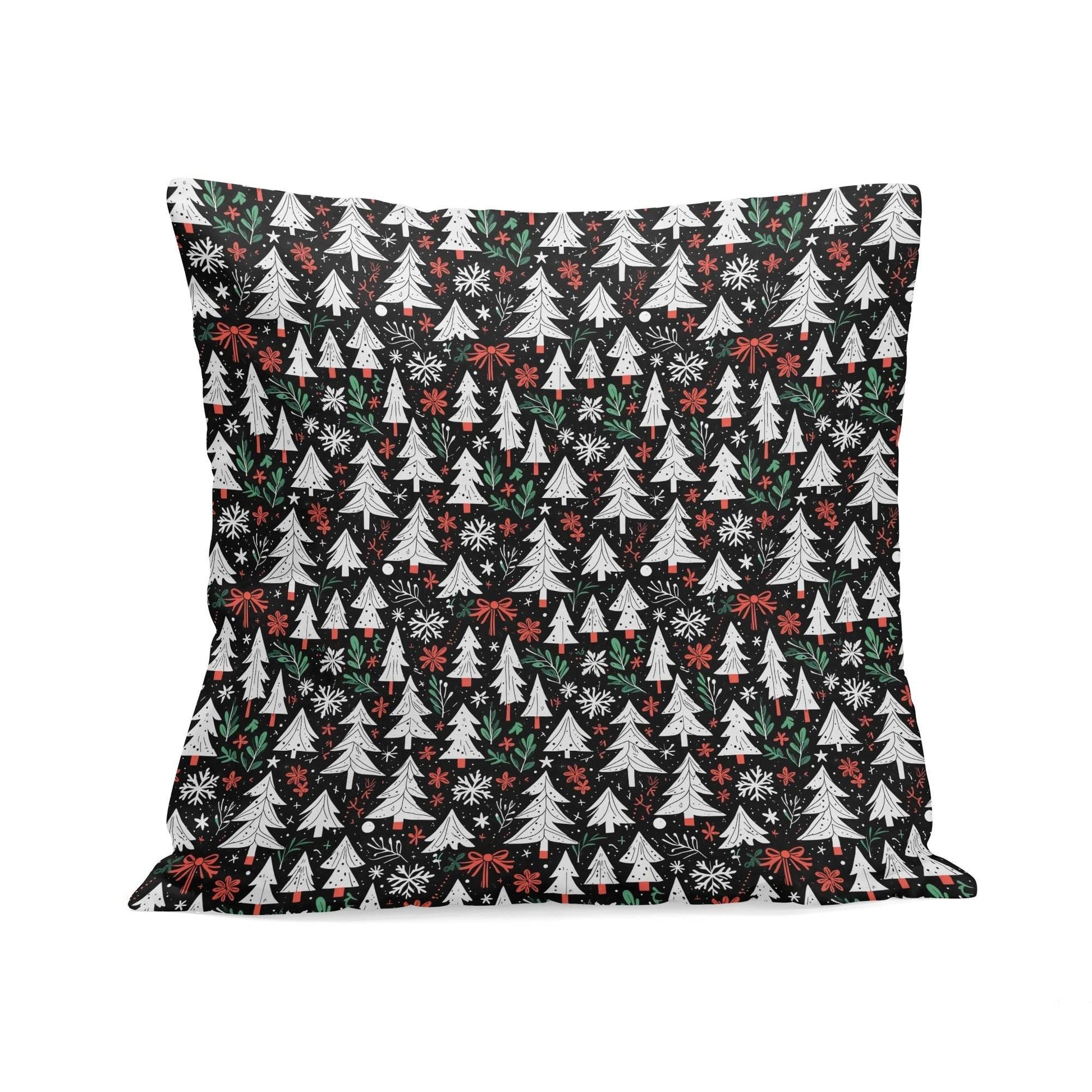 Christmas Trees Peach Velvet 4 Pcs Square Pillow Case Covers (5 sizes) - DeRose Seasonal