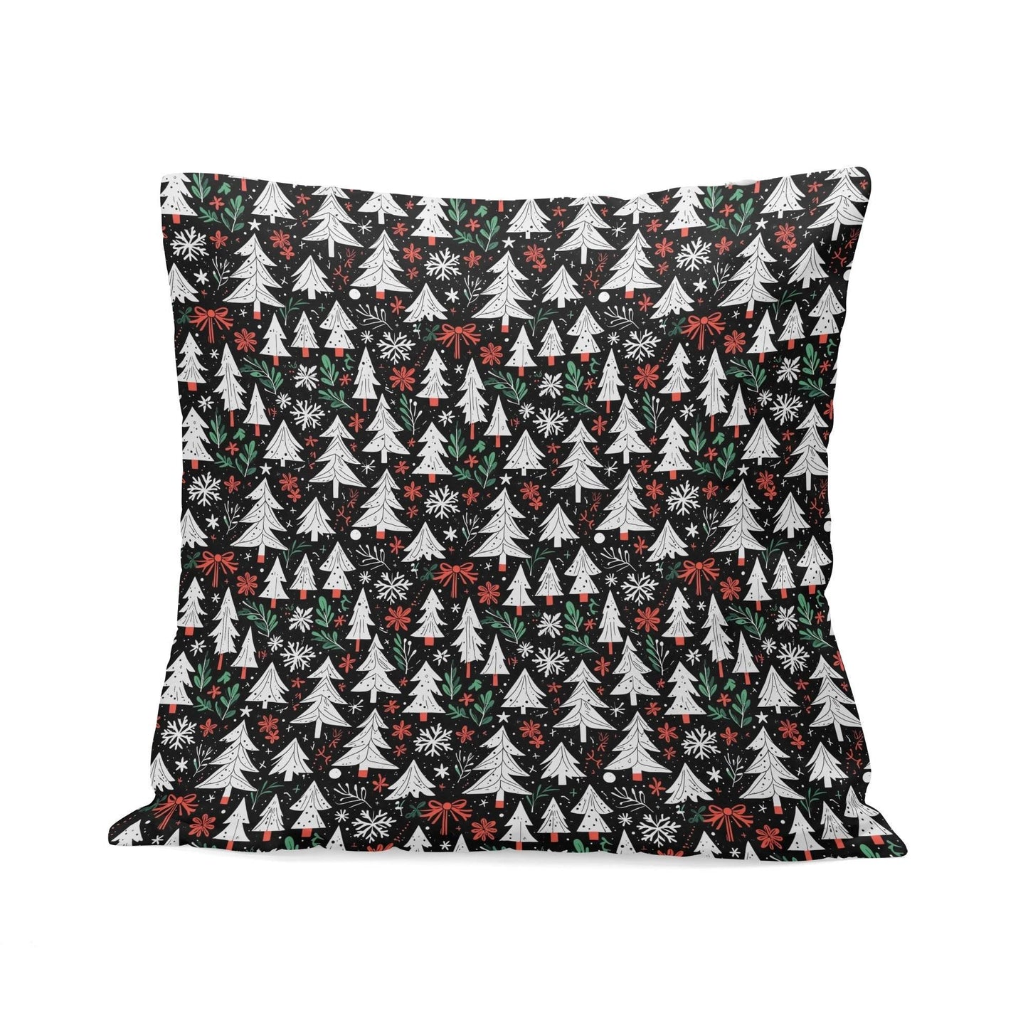 Christmas Trees Peach Velvet 4 Pcs Square Pillow Case Covers (5 sizes) - DeRose Seasonal