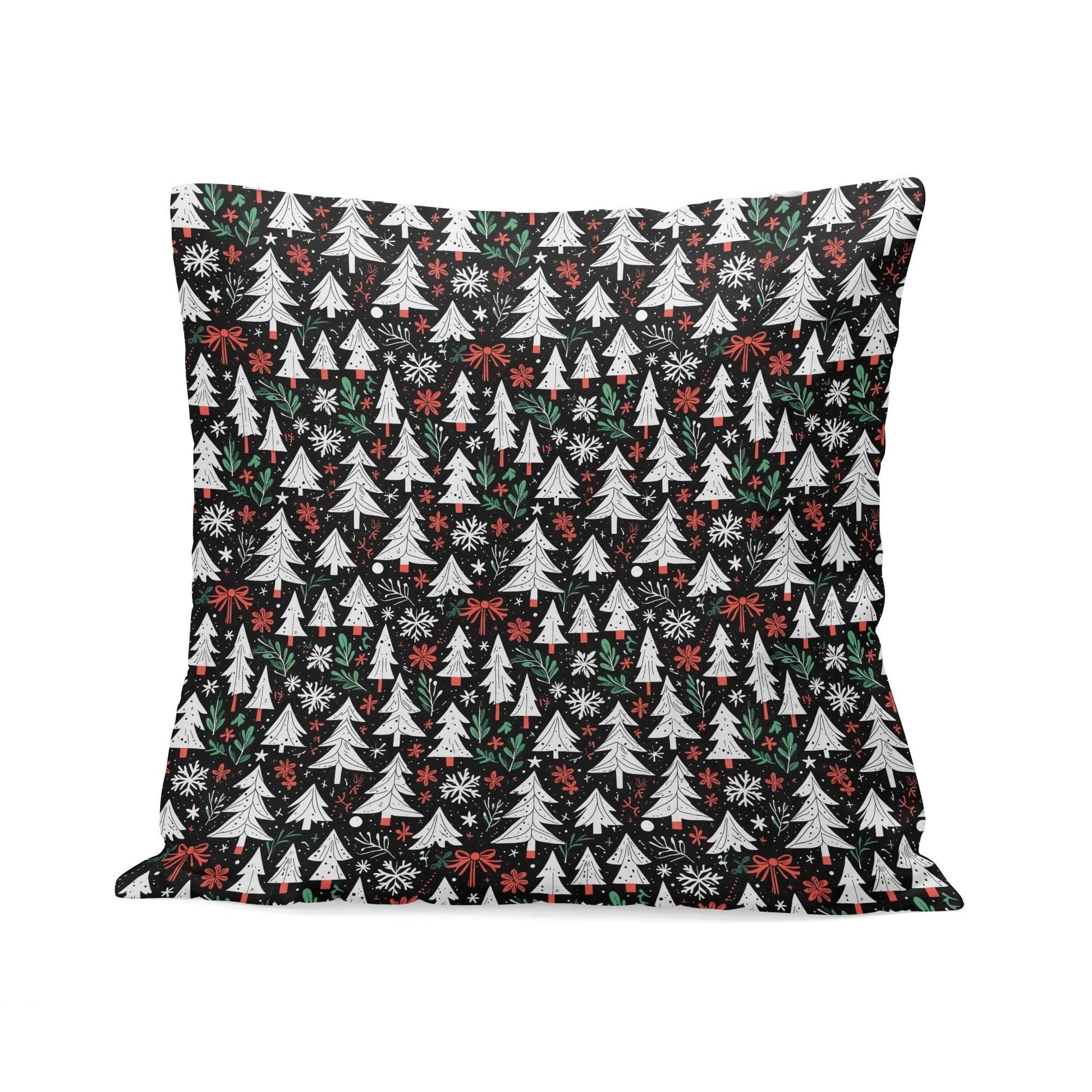 Christmas Trees Peach Velvet 4 Pcs Square Pillow Case Covers (5 sizes) - DeRose Seasonal