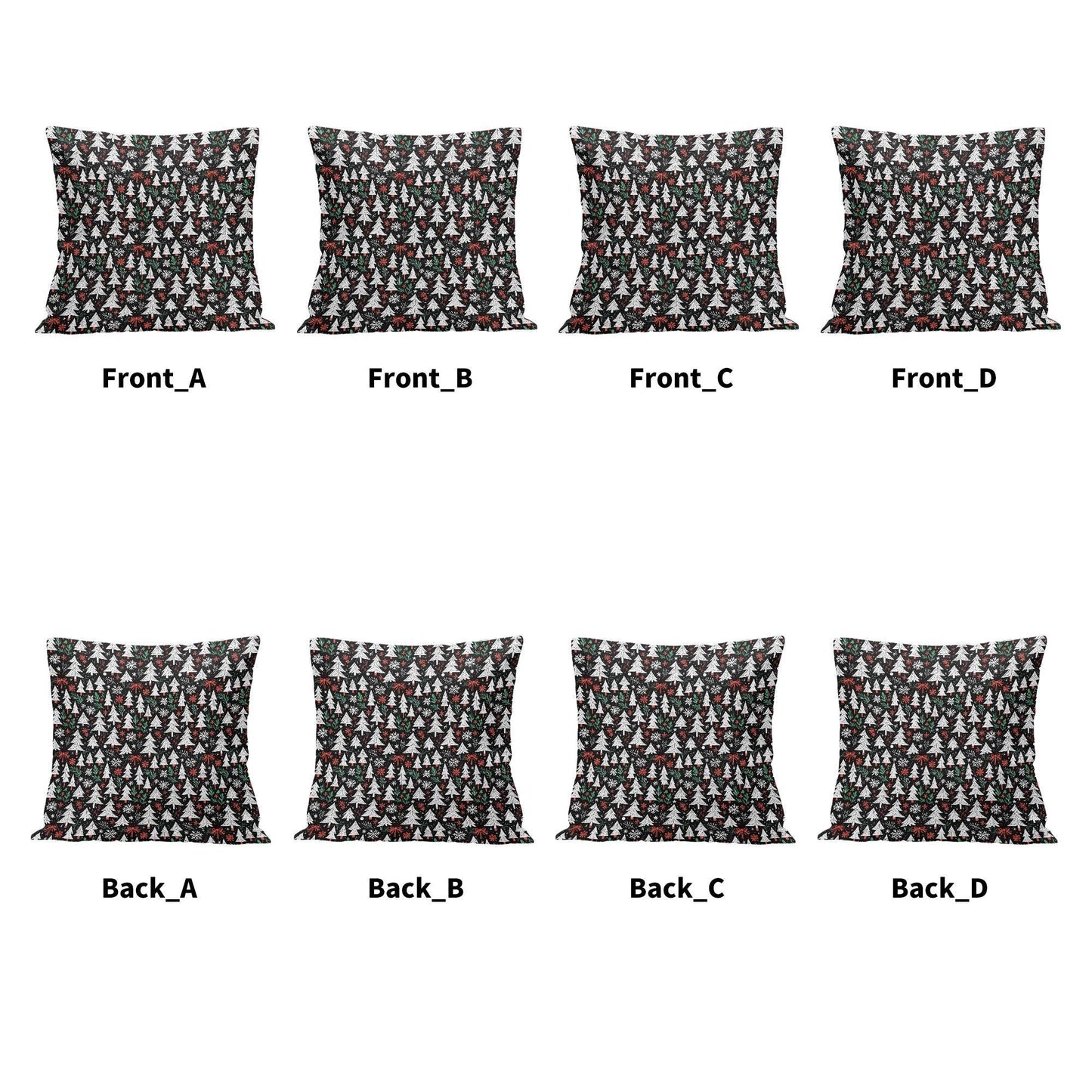 Christmas Trees Peach Velvet 4 Pcs Square Pillow Case Covers (5 sizes) - DeRose Seasonal