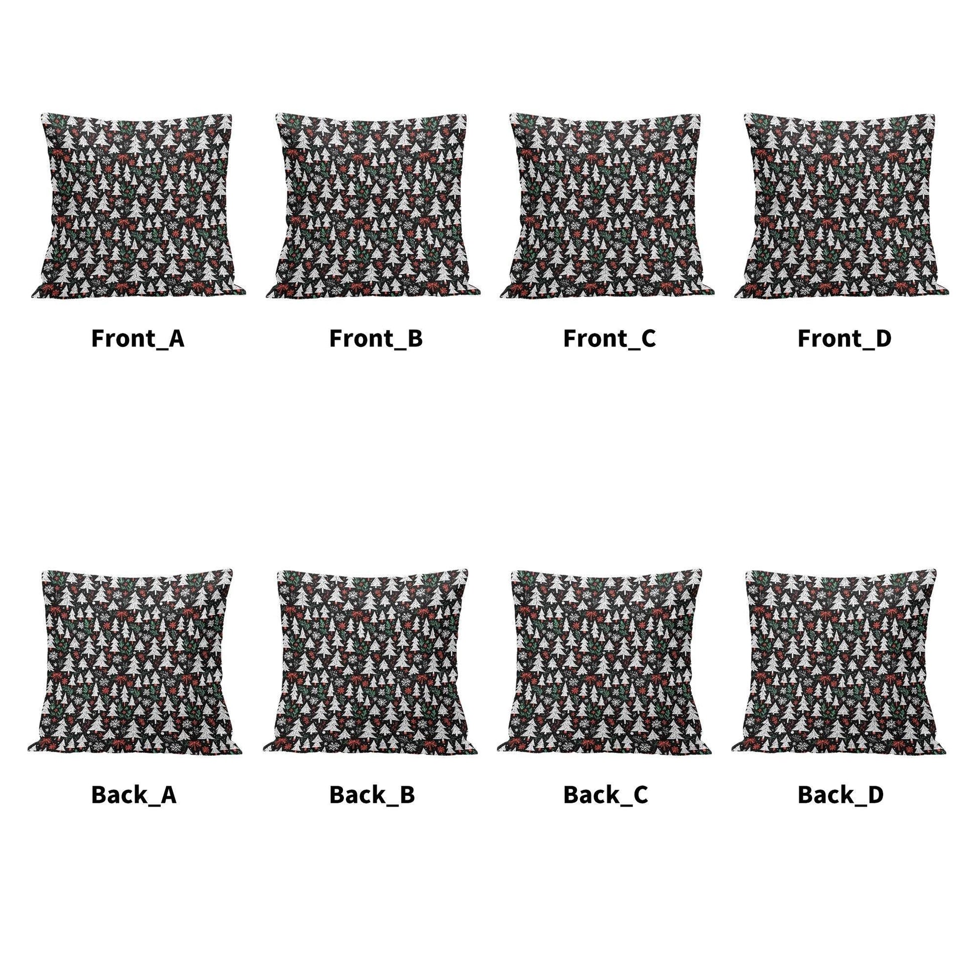 Christmas Trees Peach Velvet 4 Pcs Square Pillow Case Covers (5 sizes) - DeRose Seasonal