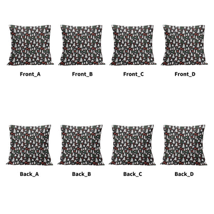 Christmas Trees Peach Velvet 4 Pcs Square Pillow Case Covers (5 sizes) - DeRose Seasonal
