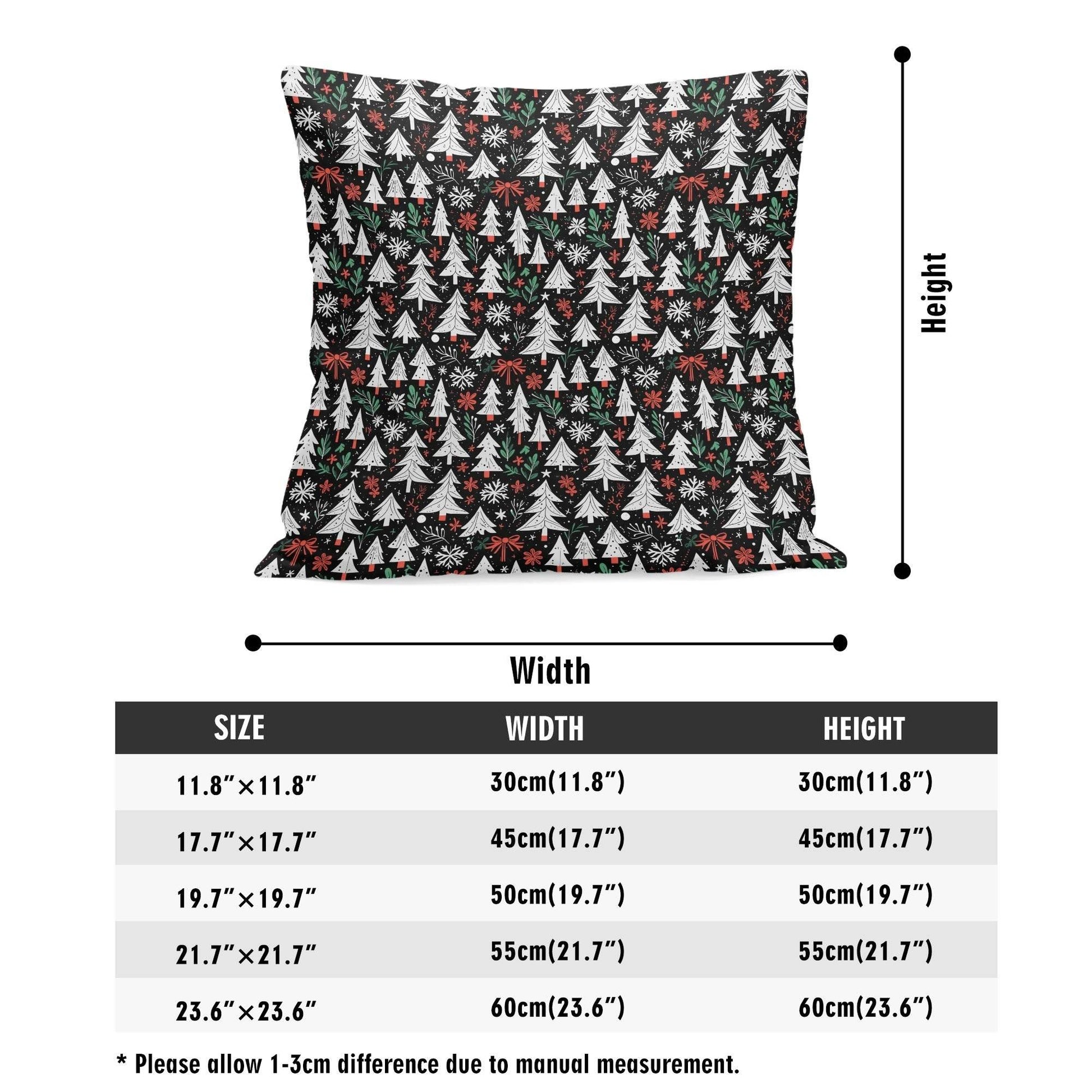 Christmas Trees Peach Velvet 4 Pcs Square Pillow Case Covers (5 sizes) - DeRose Seasonal