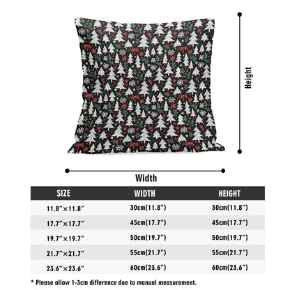 Christmas Trees Peach Velvet 4 Pcs Square Pillow Case Covers (5 sizes) - DeRose Seasonal