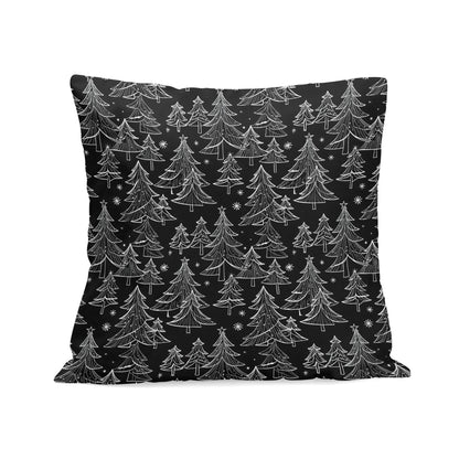 Black and White Trees Peach Velvet 4 Pcs Square Pillow Case Covers (5 sizes) - DeRose Seasonal
