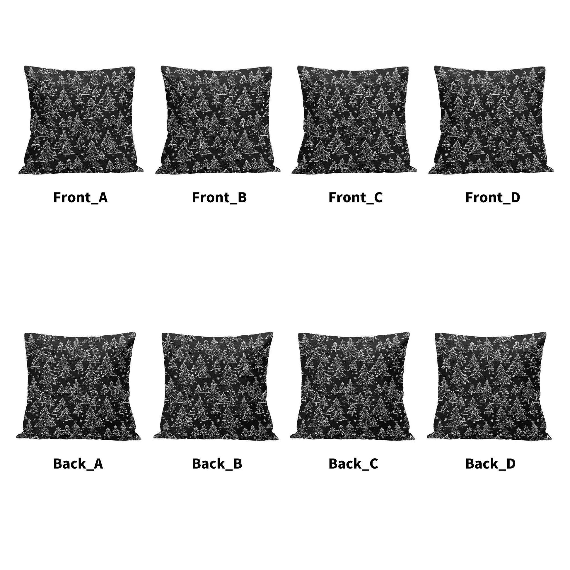 Black and White Trees Peach Velvet 4 Pcs Square Pillow Case Covers (5 sizes) - DeRose Seasonal