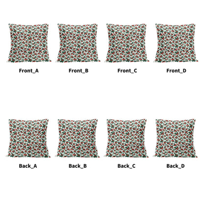 Holly Bows Peach Velvet 4 Pcs Square Pillow Case Covers (5 sizes) - DeRose Seasonal