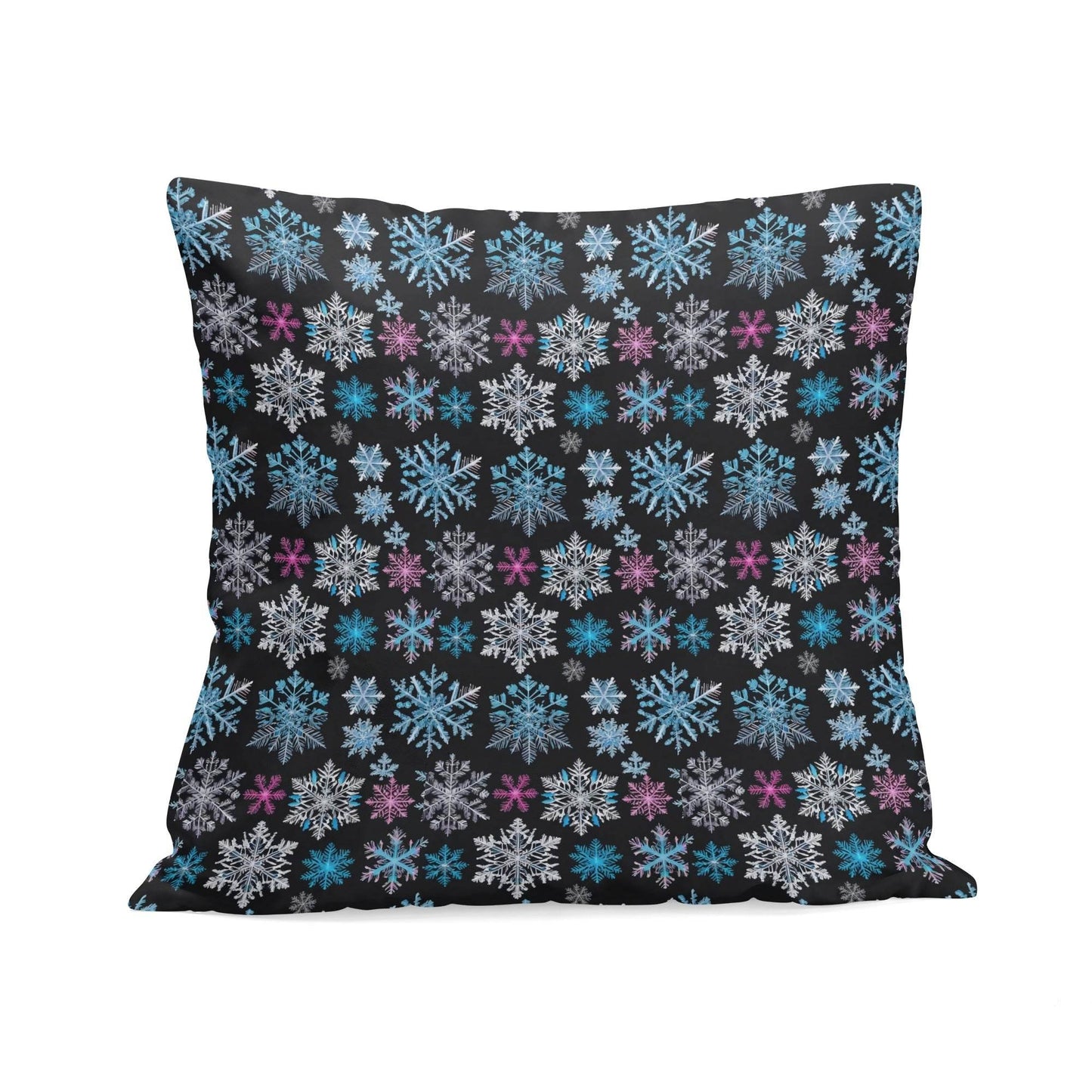 Party Snowflakes Peach Velvet 4 Pcs Square Pillow Case Covers (5 sizes) - DeRose Seasonal