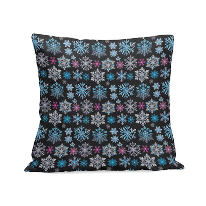 Party Snowflakes Peach Velvet 4 Pcs Square Pillow Case Covers (5 sizes) - DeRose Seasonal