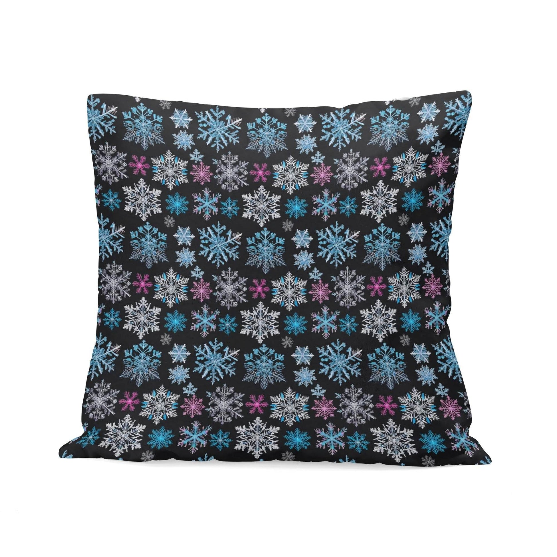 Party Snowflakes Peach Velvet 4 Pcs Square Pillow Case Covers (5 sizes) - DeRose Seasonal