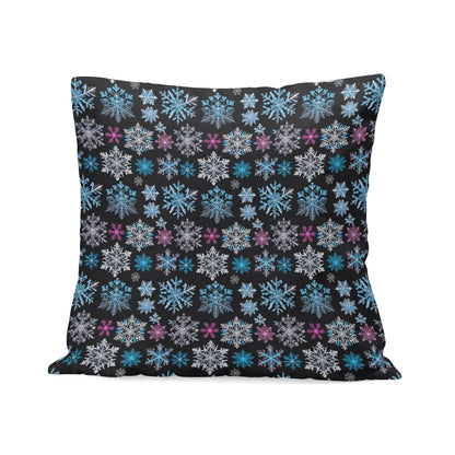 Party Snowflakes Peach Velvet 4 Pcs Square Pillow Case Covers (5 sizes) - DeRose Seasonal