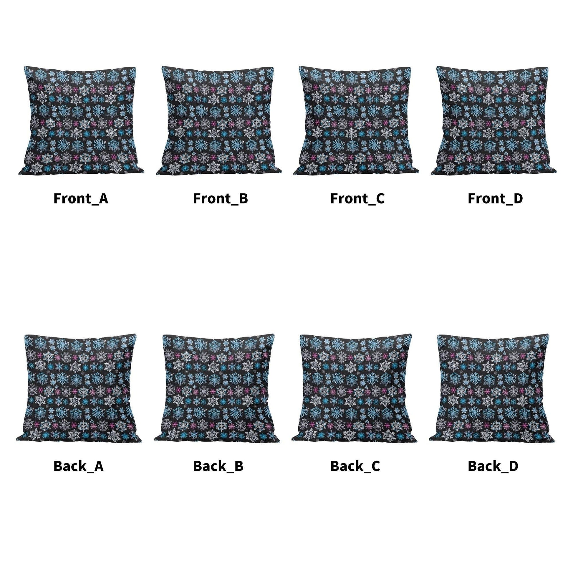 Party Snowflakes Peach Velvet 4 Pcs Square Pillow Case Covers (5 sizes) - DeRose Seasonal