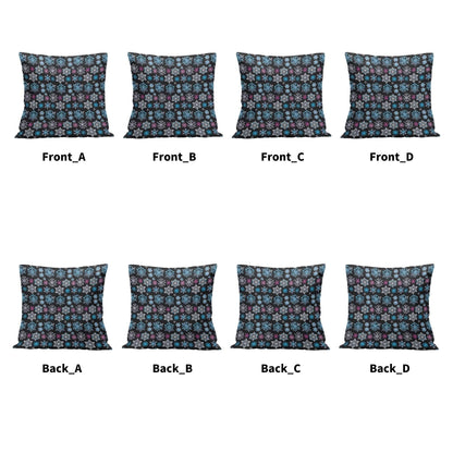 Party Snowflakes Peach Velvet 4 Pcs Square Pillow Case Covers (5 sizes) - DeRose Seasonal
