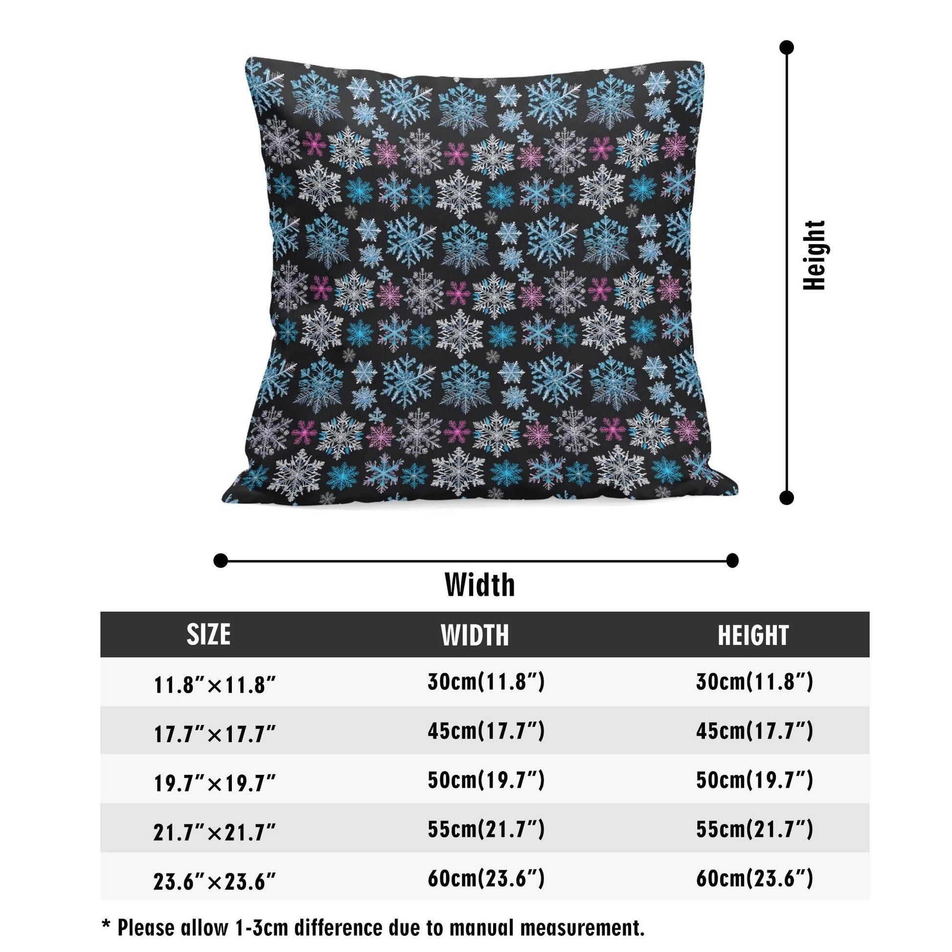 Party Snowflakes Peach Velvet 4 Pcs Square Pillow Case Covers (5 sizes) - DeRose Seasonal