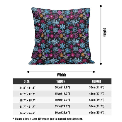 Colorful Party Snowflakes Peach Velvet 4 Pcs Square Pillow Case Covers (5 sizes) - DeRose Seasonal