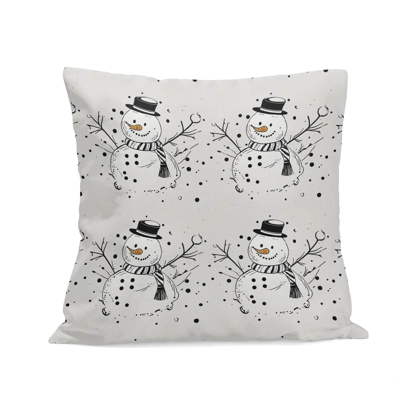 Frosty the Snowman Peach Velvet 4 Pcs Square Pillow Case Covers (5 sizes) - DeRose Seasonal