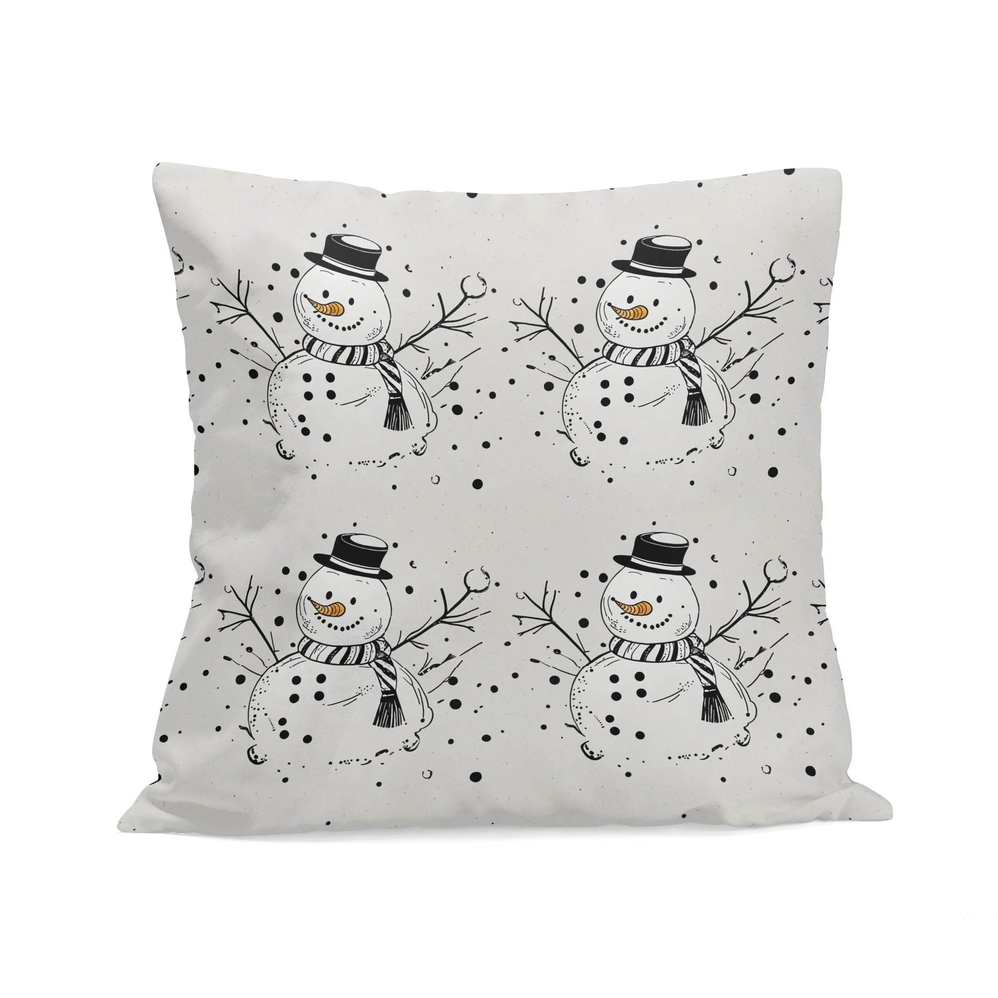 Frosty the Snowman Peach Velvet 4 Pcs Square Pillow Case Covers (5 sizes) - DeRose Seasonal