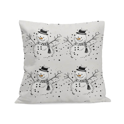 Frosty the Snowman Peach Velvet 4 Pcs Square Pillow Case Covers (5 sizes) - DeRose Seasonal