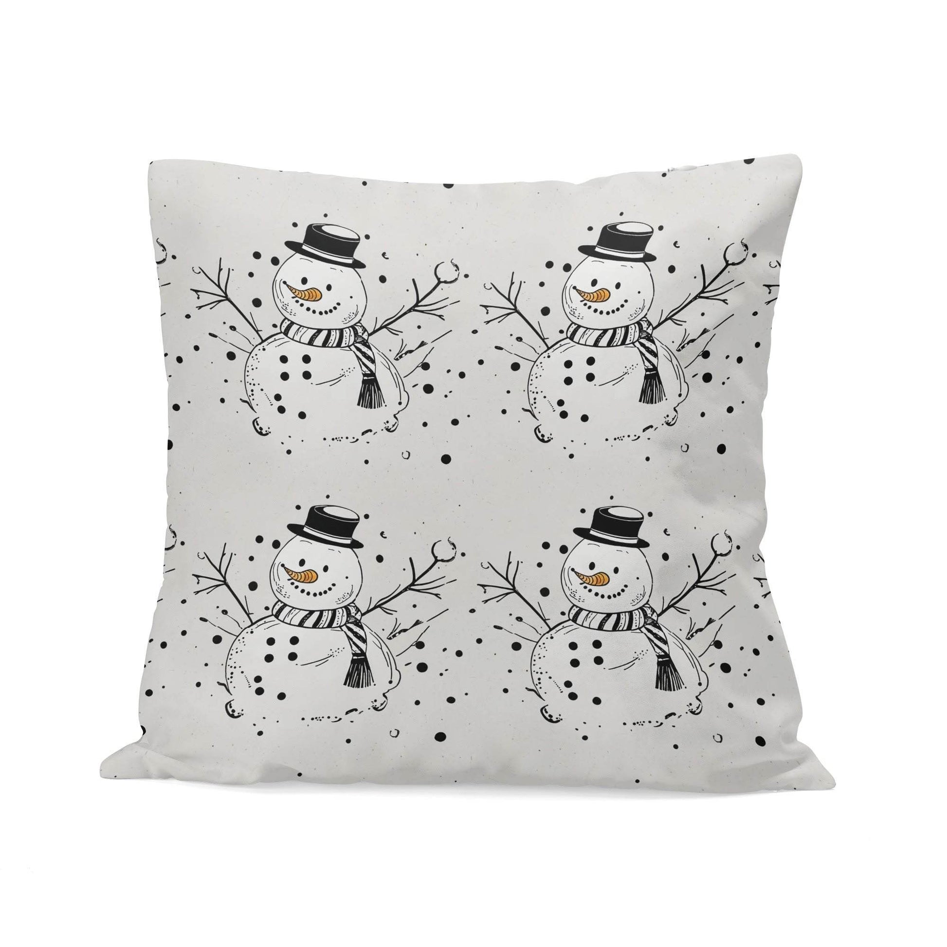Frosty the Snowman Peach Velvet 4 Pcs Square Pillow Case Covers (5 sizes) - DeRose Seasonal