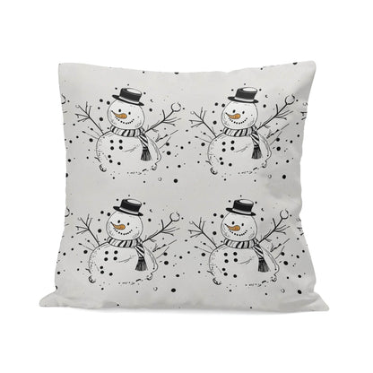 Frosty the Snowman Peach Velvet 4 Pcs Square Pillow Case Covers (5 sizes) - DeRose Seasonal