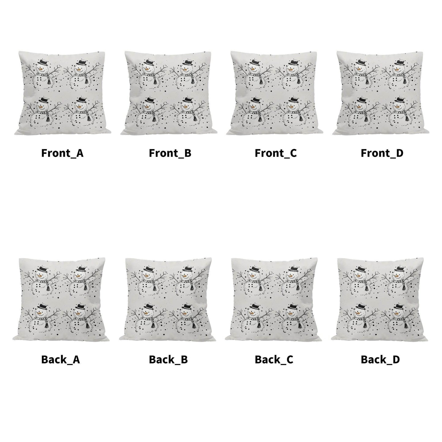 Frosty the Snowman Peach Velvet 4 Pcs Square Pillow Case Covers (5 sizes) - DeRose Seasonal