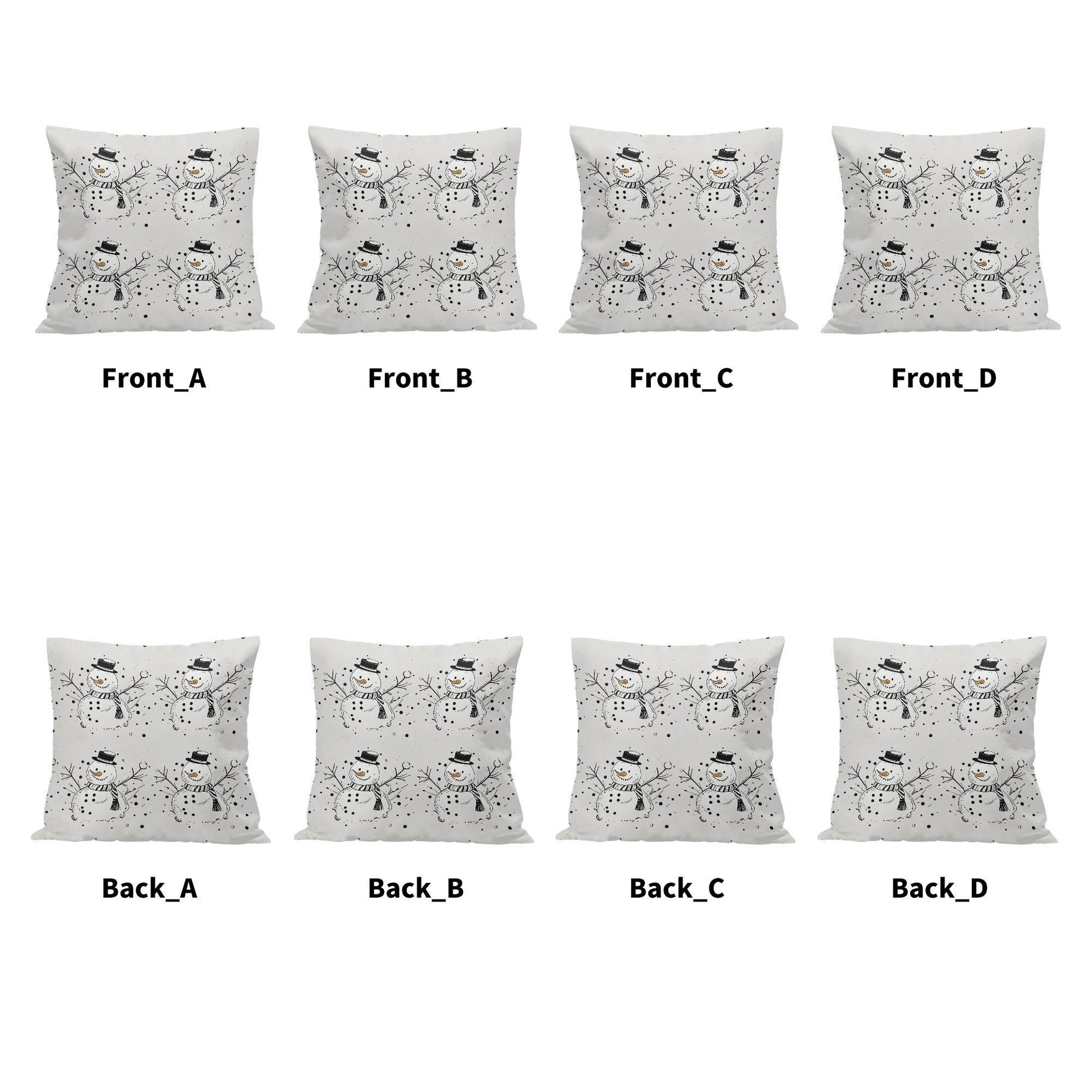 Frosty the Snowman Peach Velvet 4 Pcs Square Pillow Case Covers (5 sizes) - DeRose Seasonal