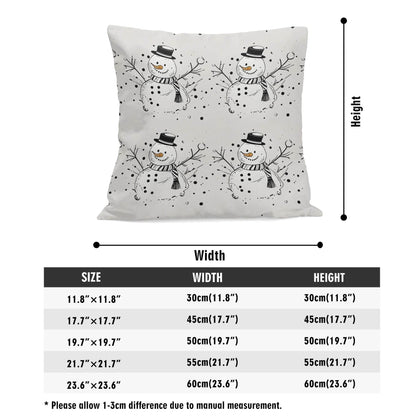 Frosty the Snowman Peach Velvet 4 Pcs Square Pillow Case Covers (5 sizes) - DeRose Seasonal