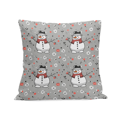 Snowman Peach Velvet 4 Pcs Square Pillow Case Covers (5 sizes) - DeRose Seasonal