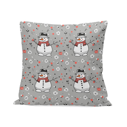 Snowman Peach Velvet 4 Pcs Square Pillow Case Covers (5 sizes) - DeRose Seasonal