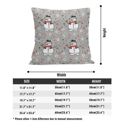 Snowman Peach Velvet 4 Pcs Square Pillow Case Covers (5 sizes) - DeRose Seasonal