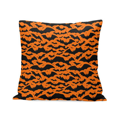 Halloween Bats Peach Velvet 4 Pcs Square Pillow Case Covers (5 sizes) - DeRose Seasonal