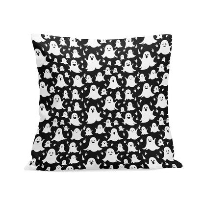 Spooky Ghost Peach Velvet 4 Pcs Square Pillow Case Covers (5 sizes) - DeRose Seasonal
