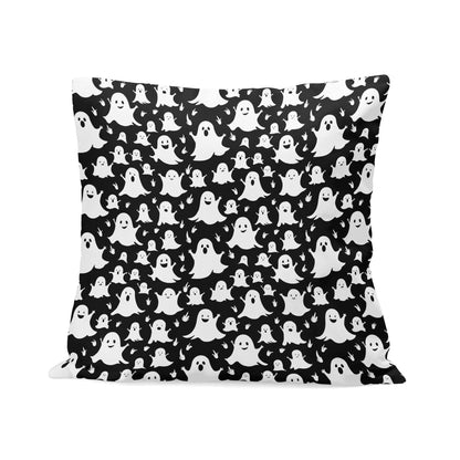 Spooky Ghost Peach Velvet 4 Pcs Square Pillow Case Covers (5 sizes) - DeRose Seasonal