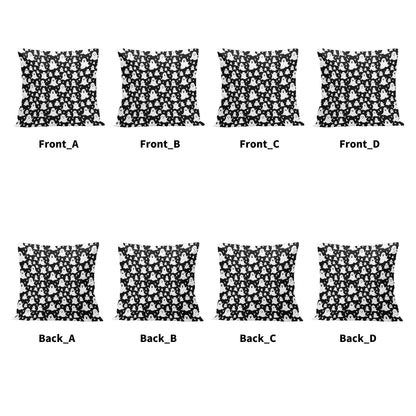 Spooky Ghost Peach Velvet 4 Pcs Square Pillow Case Covers (5 sizes) - DeRose Seasonal