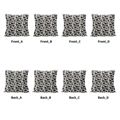 Crazy Cat Lady Peach Velvet 4 Pcs Square Pillow Case Covers (5 sizes) - DeRose Seasonal