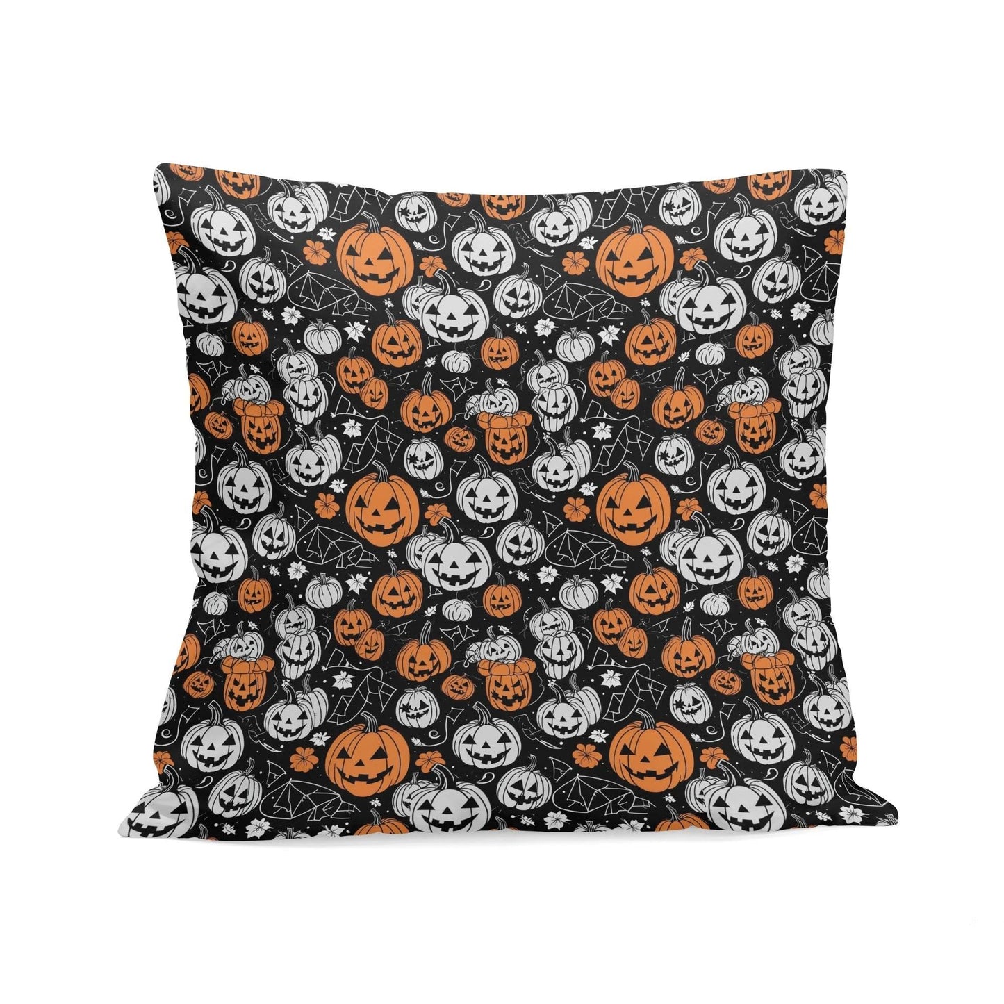 Jack-O-Lanterns Peach Velvet 4 Pcs Square Pillow Case Covers (5 sizes) - DeRose Seasonal