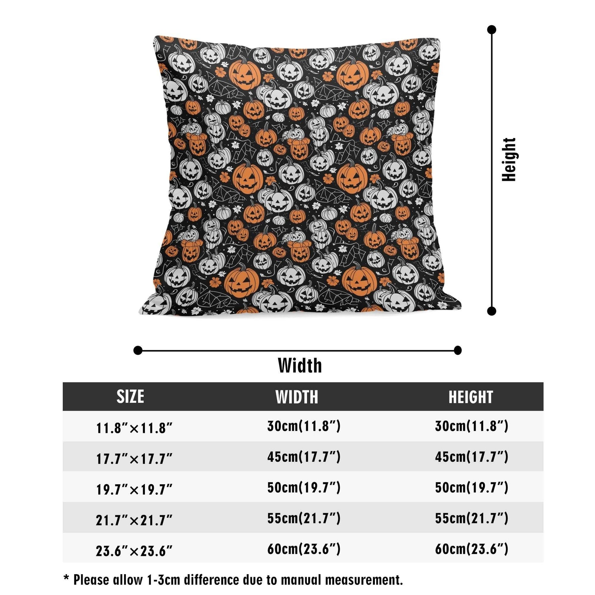 Jack-O-Lanterns Peach Velvet 4 Pcs Square Pillow Case Covers (5 sizes) - DeRose Seasonal
