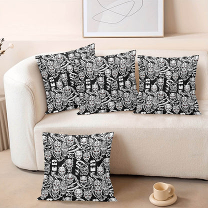 Demons Peach Velvet 4 Pcs Square Pillow Case Covers (5 sizes) - DeRose Seasonal