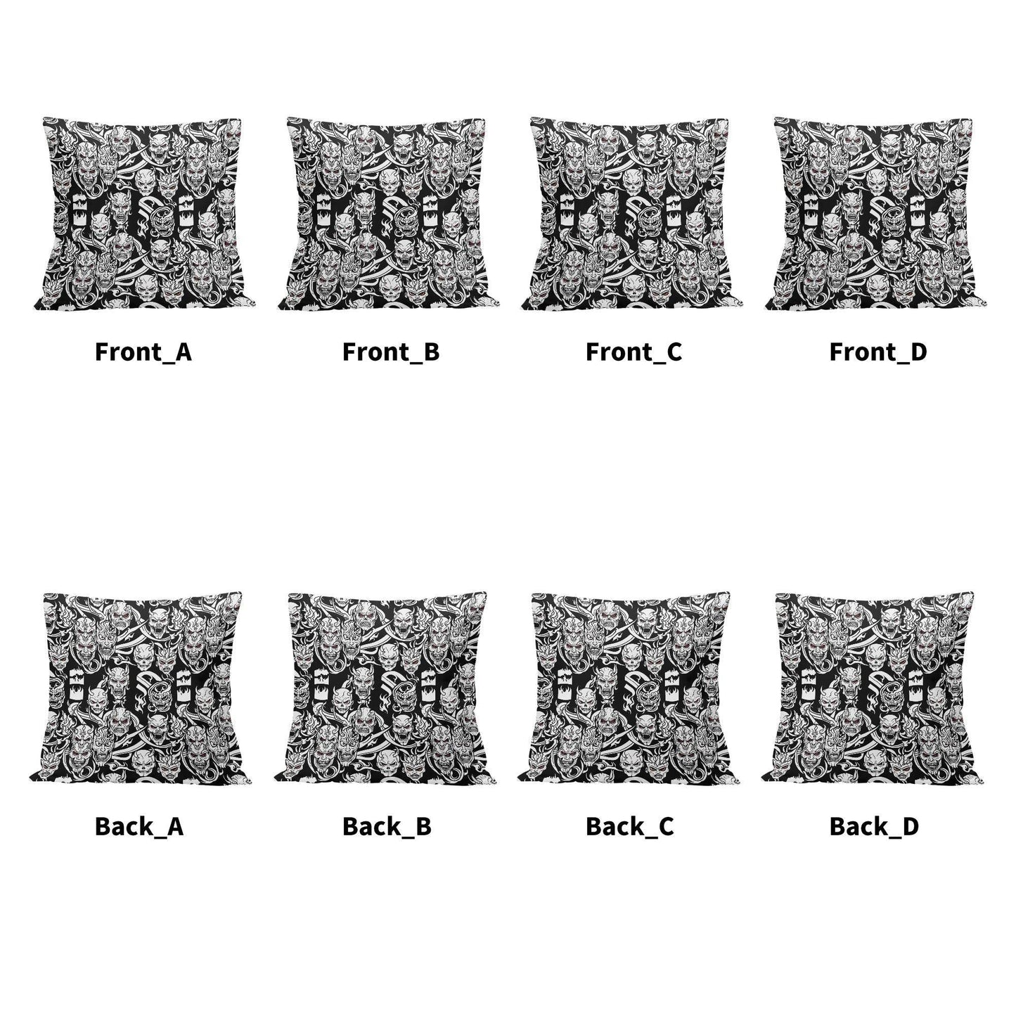 Demons Peach Velvet 4 Pcs Square Pillow Case Covers (5 sizes) - DeRose Seasonal